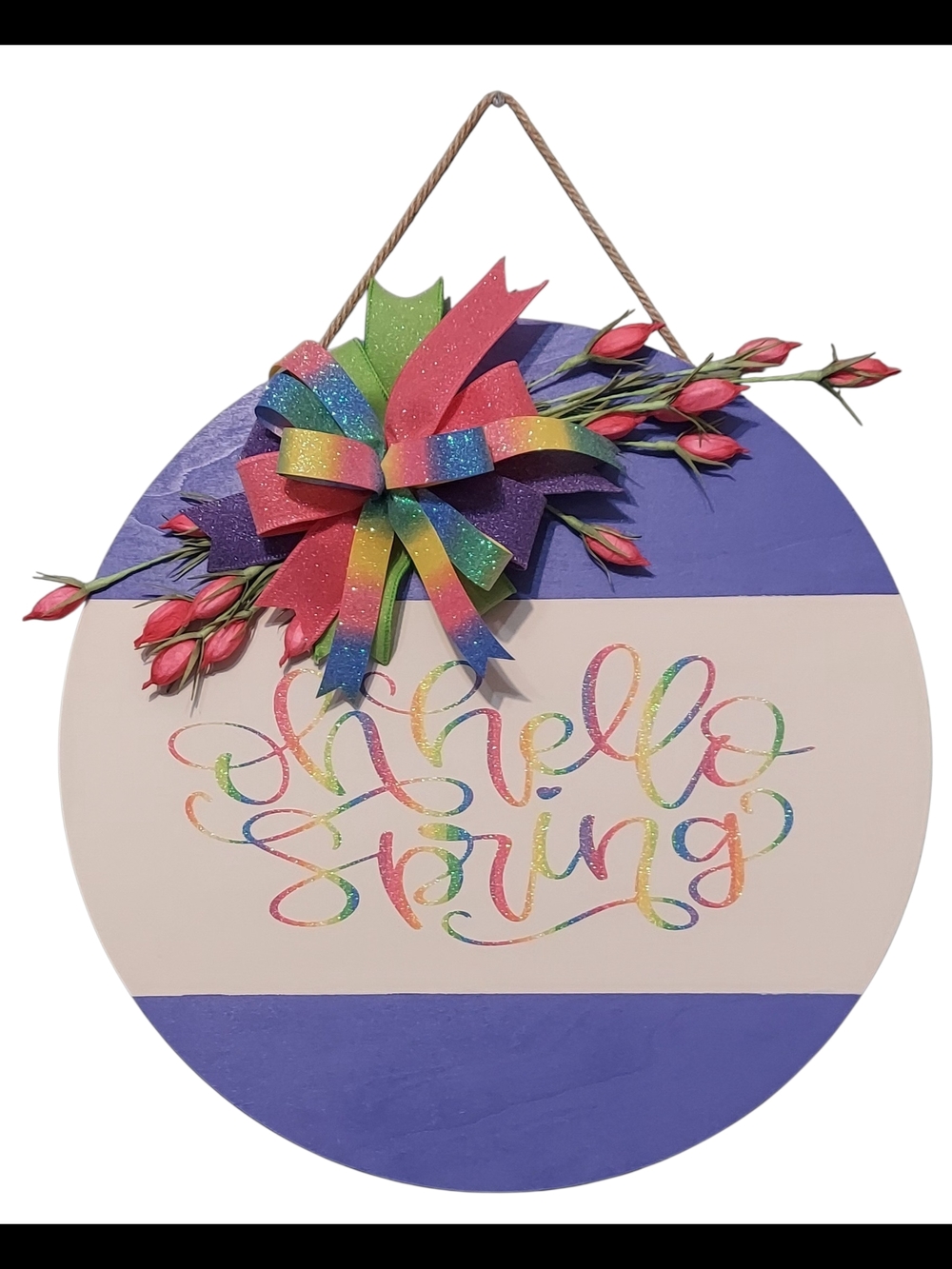 Handcrafted Hello Spring Sign - Picture 2 of 3